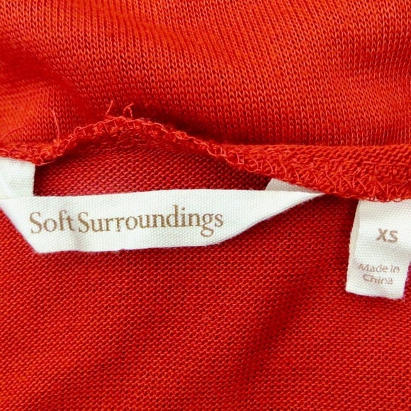 NEW! Soft Surroundings Cowl Neck Draped Sweater Zipper Shoulder Burnt Orange XS - Picture 5 of 7